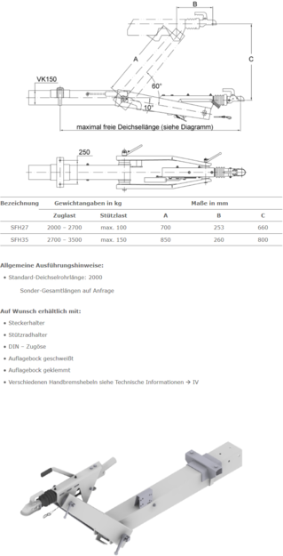 Auflaufeinrichtung SFH27-SFH35 (2.000 kg-3.500 kg) der Schlegl GmbH