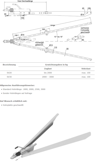 Zugholm SV20-SV30 (bis 3.000 kg) der Schlegl GmbH